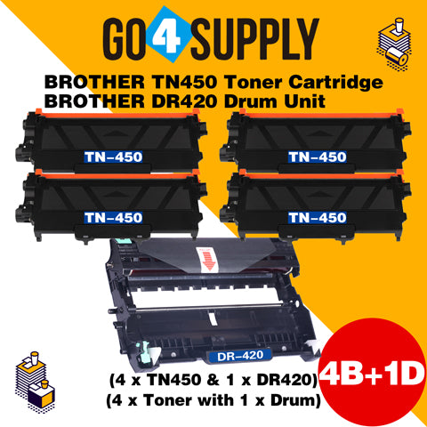 Compatible Kits Combo Brother TN450 TN-450 Toner Unit with DR420 DR-420 Drum Unit Used for Brother DCP7060D DCP7065DN; HL2220/ 2230/ 2240/ 2240D/ 2250/ 2250DN/ 2270DW MFC7360N; MFC7460DN MFC7860DW Printer