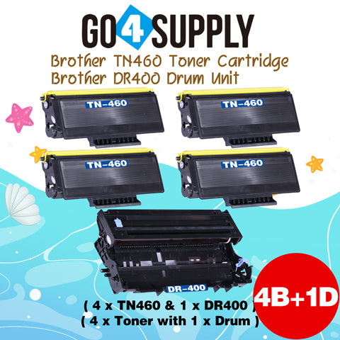 Compatible Combo Set (Drum + Toner) TN460 TN-460 Toner Cartridge with DR400 DR-400 Drum Unit Used for Brother HL1030/1230/1240/1250/1270n/1435/1440/1450; MFC1260/1270/2500/8300/9850 Printer