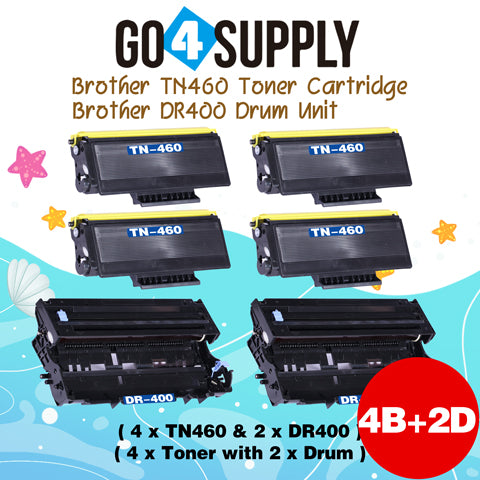 Compatible Combo Set (Drum + Toner) TN460 TN-460 Toner Cartridge with DR400 DR-400 Drum Unit Used for Brother HL1030/1230/1240/1250/1270n/1435/1440/1450; MFC1260/1270/2500/8300/9850 Printer