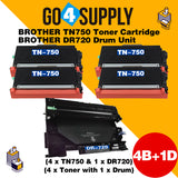 Compatible Kits Combo Brother TN750 TN-750 Toner Unit with DR720 DR-720 Drum Unit Used for HL5440D/5445D/5450DN/5470DW/5470DWT/6180DW/6180DWT/MFC8710DN/MFC8910DW/MFC8950DWTD/CP8155DN/DCP8150DN/DCP8110DN Printer