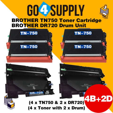 Compatible Kits Combo Brother TN750 TN-750 Toner Unit with DR720 DR-720 Drum Unit Used for HL5440D/5445D/5450DN/5470DW/5470DWT/6180DW/6180DWT/MFC8710DN/MFC8910DW/MFC8950DWTD/CP8155DN/DCP8150DN/DCP8110DN Printer