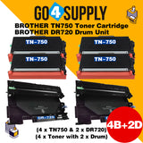 Compatible Kits Combo Brother TN750 TN-750 Toner Unit with DR720 DR-720 Drum Unit Used for HL5440D/5445D/5450DN/5470DW/5470DWT/6180DW/6180DWT/MFC8710DN/MFC8910DW/MFC8950DWTD/CP8155DN/DCP8150DN/DCP8110DN Printer