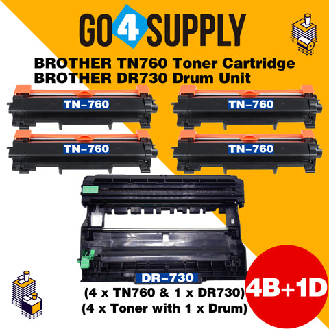 Compatible kits Combo Brother TN760 TN-760 Toner Unit with DR730 DR-730 Drum Unit Used for Brother DCP-L2550DW, HL-L2350DW, HL-L2370DW, HL-L2370DW XL, HL-L2390DW, HL-L2395DW, MFC-L2710DW, MFC-L2750DW, MFC-L2750DW XL Printer