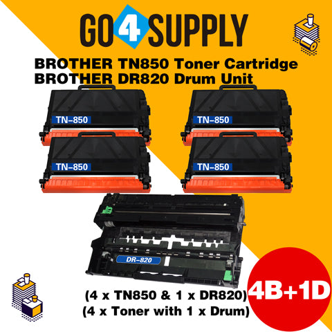 Compatible Kits Combo Brother TN850 TN-850 Toner Unit with DR820 DR-820 Drum Unit Used for DCP-L5500DN/L5600DN/L5650DN, HL-L5000D/L5100DN/L5200DW/L5200DWT/L6200DW/L6200DWT/L6250DW/L6300DW/L6400DW/L6400DWT Printer