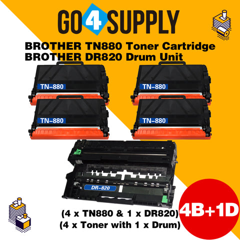 Compatible Kits Combo Brother TN880 TN-880 Toner Unit with DR820 DR-820 Drum Unit Used for HL-L6200/ L6200DWT/ L6250DW/ L6300DW/ L6400DW/ L6400DWT; MFC-L6700DW/ L6750DW/ L6800DW/ L6900DW Printer