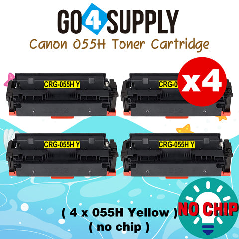 Compatible CANON (High-Yield Page) Yellow CRG055H (NO CHIP) CRG-055H Toner Cartridge Used for Canon i-SENSYS MF741Cdw; i-SENSYS MF745Cdw;  i-SENSYS MG743Cx