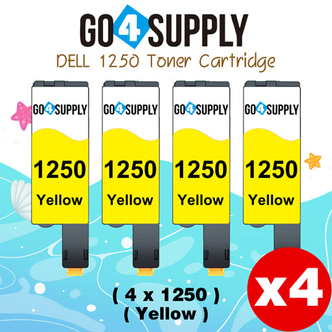 Compatible Yellow Dell 1250/WM2JC Toner Cartridge Replacement for Dell 331-0779 Used for 1250c 1350cnw 1355cn 1355cnw C1760nw C1765nf Printer