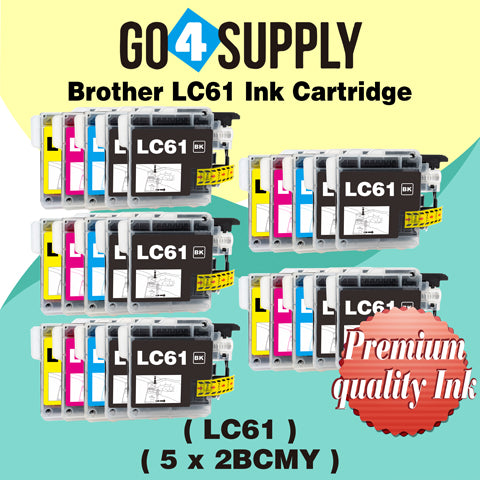 Compatible Set Combo Brother 61xl LC61 LC61XL Ink Cartridge Used for MFC-250C/255CW/257CW/290C/295CN/490CW/495CW/615W/790CW/795CW/990CW/5490CN/5490CW/5890CN/5895CW/6490CW/6890CDW,MFC-J220/J265w/J270w/J410/J410w/J415W/J615W/J630W Printer