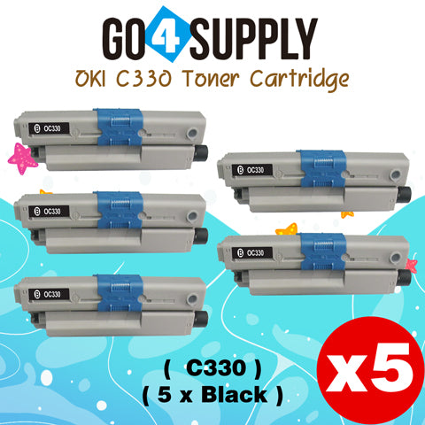 Compatible Oki Type C17 C330 Toner Cartridge to use for C330DN C530DN MC361 MC362W MC561 MC562W MFP MC352DN Printers (Black)