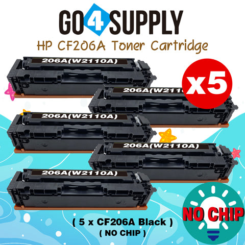 Compatible HP Black (NO CHIP) CF206A W2110A 206A Toner Cartridge Replacement for HP Color LaserJet Pro MFP M283fdw/M283fdn; M255dw/M255nw