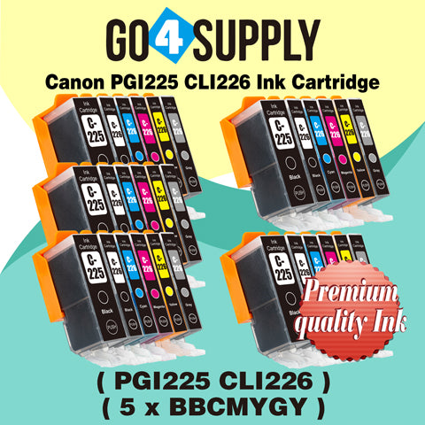 Compatible Included Grey Combo Canon 225/226 PGI225xl CLI226xl PGI-225xl CLI-226xl Ink Cartridge Used for Canon PIXMA MG7720, PIXMA TS8020/9020 Printers