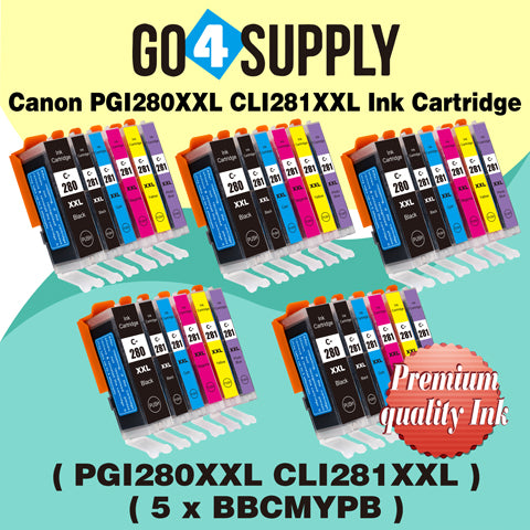 Compatible Included Photo Blue Set Canon PGI280 PGI280XXL PGI-280XXL CLI281 CLI281XXL CLI-281XXL Ink Cartridge PGI280XL PGI-280XL CLI281XL CLI-281XL Used for PIXMA TS8120/TS8220/TS8320/TS9120 Printers