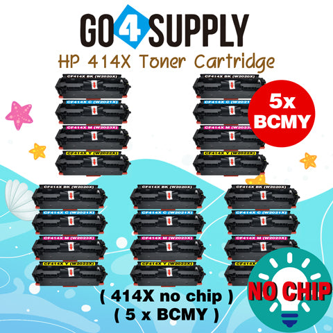 Compatible HP CF414X (NO CHIP) W2020X W2021X W2022X W2023X Set Combo Toner Cartridge Used for Color LaserJet Pro M454dn/M454dw; MFP M479dw/M479fdn/M479fdw/M454nw; Enterprise M455dn/ MFP M480f/ MFP M480f; Color LaserJet Managed E45028