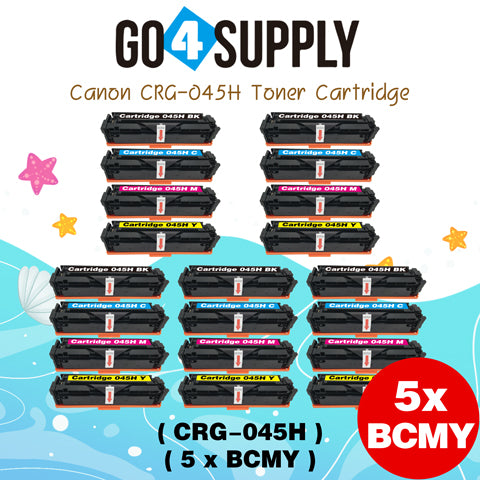 Compatible (High-Yield Page) CANON CRG-045H CRG045H (BCMY) Set Toner Cartridge Used for Color imageCLASS MF634Cdw/LBP612Cdw/MF632Cdw; i-SENSYS MF631Cn/633Cdw/635Cx/LBP611Cn/613Cdw