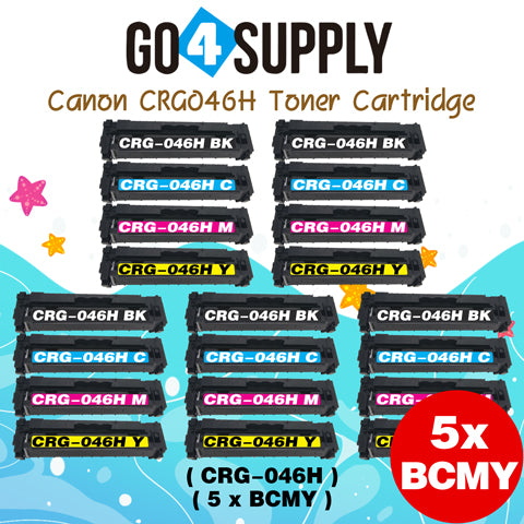 Compatible (High-Yield) CANON CRG046H (BCMY) Set Toner Cartridge CRG-046H Used for Color imageCLASS LBP654Cdw/MF735Cdw/MF731Cdw/MF733Cdw, Color i-SENSYS LBP654Cx/653Cdw/MF732Cdw/734Cdw/735Cx; Satera MF731Cdw/LBP654C/LBP652C/LBP651C/MF735Cdw/MF733Cdw