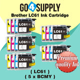 Compatible Set Combo Brother 61xl LC61 LC61XL Ink Cartridge Used for DCP-145C/163C/165C/185C/195C/197C/365CN/375CW/385C/395CN/585CW/6690CN/6690CW; DCP-J125/J140W/J315W/J515W/J715W Printer