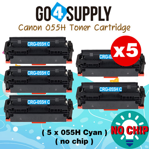 Compatible CANON (High-Yield Page) Cyan CRG055H (NO CHIP) CRG-055H Toner Cartridge Used for Canon i-SENSYS MF741Cdw; i-SENSYS MF745Cdw;  i-SENSYS MG743Cx