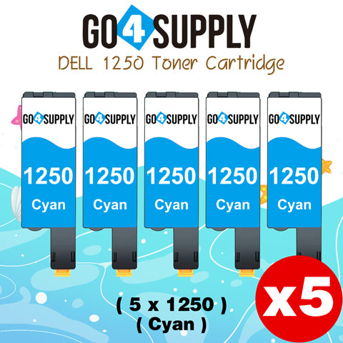 Compatible Cyan Dell 1250/C5GC3 Toner Cartridge Replacement for Dell 331-0777 Used for 1250c 1350cnw 1355cn 1355cnw C1760nw C1765nf Printer