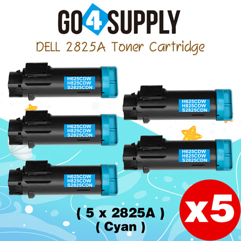 Compatible (2,500 Yield) Dell 2825 593-BBOX P3HJK Cyan Toner Cartridge Replacement for H825cdw H625cdw S2825cdn Printer