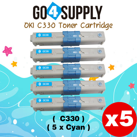 Compatible Oki Type C17 C330 (Cyan) Toner Cartridge to use for C330DN C530DN MC361 MC362W MC561 MC562W MFP MC352DN Printers