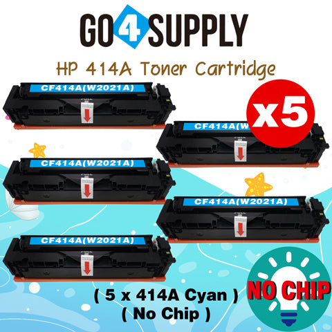 Compatible HP Cyan W2021A CF414A (NO CHIP) Toner Cartridge Used for Color LaserJet Pro M454dn/M454dw; MFP M479dw/M479fdn/M479fdw/M454nw; Enterprise M455dn/ MFP M480f/ MFP M480f; Color LaserJet Managed E45028