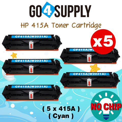Compatible HP Cyan W2031A CF415A (NO CHIP) Toner Cartridge Used for Color LaserJet Pro M454dn/M454dw; MFP M479dw/M479fdn/M479fdw/M454nw; Enterprise M455dn/MFP M480f; Color LaserJet Managed E45028