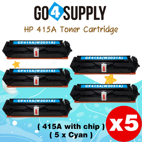 Compatible HP Cyan W2031A CF415A (WITH CHIP) Toner Cartridge Used for Color LaserJet Pro M454dn/M454dw; MFP M479dw/M479fdn/M479fdw/M454nw; Enterprise M455dn/MFP M480f; Color LaserJet Managed E45028