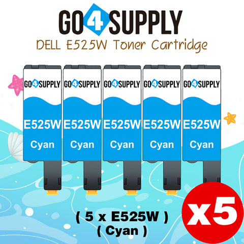 Compatible Dell 593-BBJU Cyan E525W E525 525w to use with E525w Wireless Color Printers