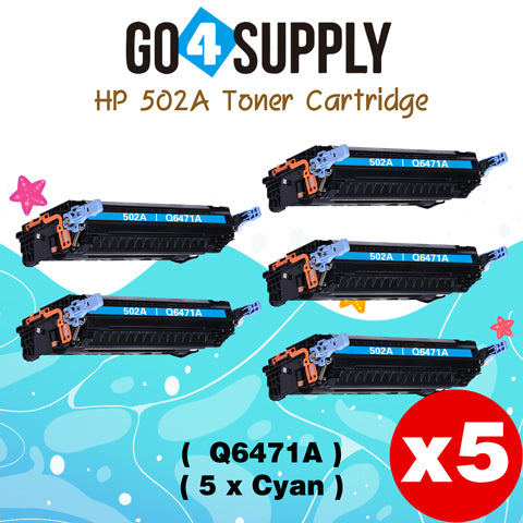 Compatible HP Cyan Q6471A 502A Q6470A Toner Cartridge to use for HP Color Laserjet CP3505 3505n 3505dn 3600 3600n 3600dtn 3800 Printers