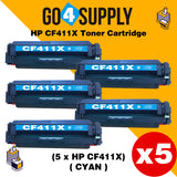 Compatible Cyan HP 411X CF411X Toner Cartridge Used for Color LaserJet Pro M452dw/452dn/452nw, Color LaserJet Pro MFPM477fnw/M477fdn/M477fdw, Color LaserJet Pro MFP M377dw Printers
