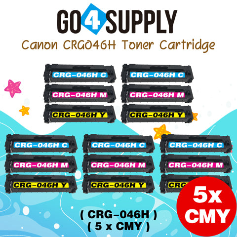 Compatible (High-Yield) CANON CRG046H (BCMY) Set Toner Cartridge CRG-046H Used for Color imageCLASS LBP654Cdw/MF735Cdw/MF731Cdw/MF733Cdw, Color i-SENSYS LBP654Cx/653Cdw/MF732Cdw/734Cdw/735Cx; Satera MF731Cdw/LBP654C/LBP652C/LBP651C/MF735Cdw/MF733Cdw