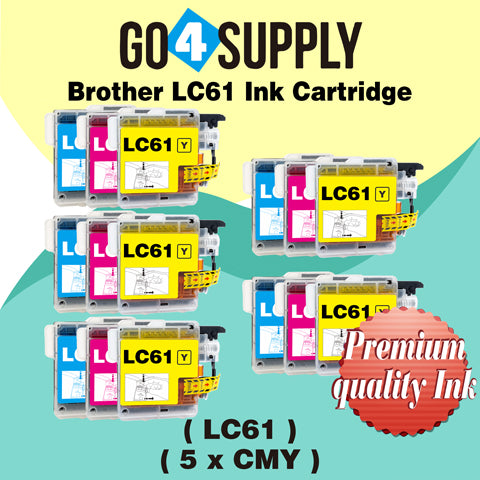 Compatible 3-Color Combo Brother 61xl LC61 LC61XL Ink Cartridge Used for MFC-250C/255CW/257CW/290C/295CN/490CW/495CW/615W/790CW/795CW/990CW/5490CN/5490CW/5890CN/5895CW/6490CW/6890CDW,MFC-J220/J265w/J270w/J410/J410w/J415W/J615W/J630W Printer