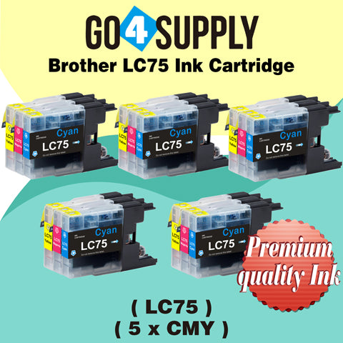 Compatible 3-Color Combo Brother 75xl LC75 LC75XL Ink Cartridge Used for MFC-J432W/J430W/J6910DW/J6710DW/J5910DW/J6510DW/J435W/J835DW/J280W/J425W; DCP-J525N/J540N/J740N/J925N/J525W/J725DW/J925DW/J940N-B/J940N-W Printer