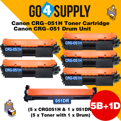 Compatible (Toner + Drum) Canon CRG051H CRG-051H Cartridge 051H Black Toner Cartridge (2168C001) with Drum Unit (2170C001) Used for Canon ImageCLASS LBP162dw MF264dw MF267dw MF269dw Printer