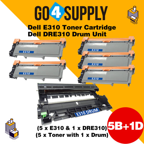 Compatible Kits Combo Dell E310 Toner Unit with DRE310 Drum Unit Used for Dell310, Dell 513, Dell 514 Printer