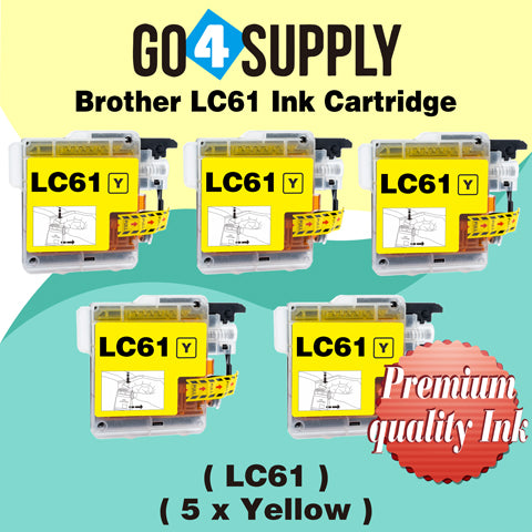Compatible Yellow Brother 61xl LC61 LC61XL Ink Cartridge Used for DCP-145C/163C/165C/185C/195C/197C/365CN/375CW/385C/395CN/585CW/6690CN/6690CW; DCP-J125/J140W/J315W/J515W/J715W Printer
