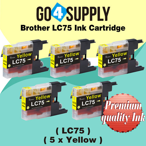 Compatible Yellow Brother 75xl LC75 LC75XL Ink Cartridge Used for MFC-J432W/J430W/J6910DW/J6710DW/J5910DW/J6510DW/J435W/J835DW/J280W/J425W; DCP-J525N/J540N/J740N/J925N/J525W/J725DW/J925DW/J940N-B/J940N-W Printer