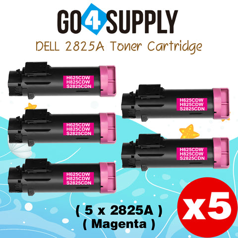 Compatible (2,500 Yield) Dell 2825 593-BBOY 5PG7P Magenta Toner Cartridge Replacement for H625cdw H825cdw S2825cdn H625 Printer