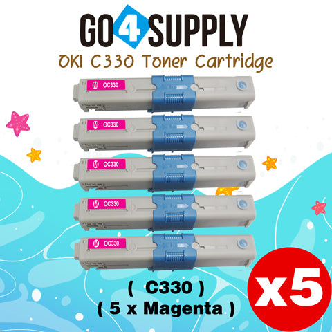 Compatible Oki Type C17 C330 (Magenta) Toner Cartridge to use for C330DN C530DN MC361 MC362W MC561 MC562W MFP MC352DN Printers