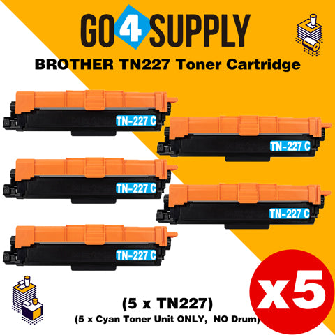 Compatible (Toner Only) Cyan Brother 227 TN227 TN-227 Toner Unit Used for Brother HL-L3210CW/L3230CDW/L3710CDW/L3270CDW/L3290CDW; DCP-L3510CDW/L3550CDW/L3551CDW; MFC-L3710CW/3730CDW/L3750CDW/L3770CDW/L3745CDW Printer
