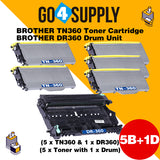 Compatible Kits Combo Brother TN360 TN-360 Toner Unit with DR360 DR-360 Drum Unit Used for Brother HL-2140/ 2150N/ 2170W; MFC-7440N/ 7840W Printer