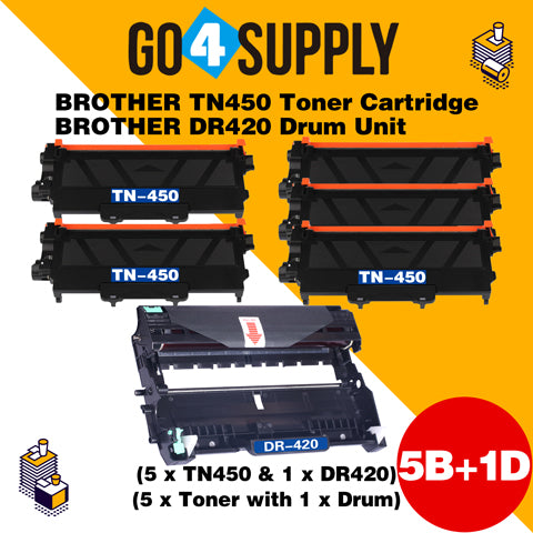 Compatible Kits Combo Brother TN450 TN-450 Toner Unit with DR420 DR-420 Drum Unit Used for Brother DCP7060D DCP7065DN; HL2220/ 2230/ 2240/ 2240D/ 2250/ 2250DN/ 2270DW MFC7360N; MFC7460DN MFC7860DW Printer