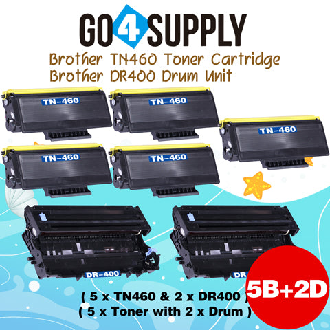 Compatible Combo Set (Drum + Toner) TN460 TN-460 Toner Cartridge with DR400 DR-400 Drum Unit Used for Brother HL1030/1230/1240/1250/1270n/1435/1440/1450; MFC1260/1270/2500/8300/9850 Printer
