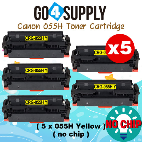 Compatible CANON (High-Yield Page) Yellow CRG055H (NO CHIP) CRG-055H Toner Cartridge Used for Canon i-SENSYS MF741Cdw; i-SENSYS MF745Cdw;  i-SENSYS MG743Cx