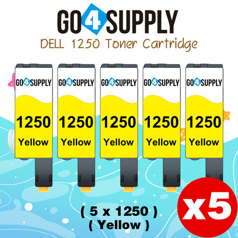 Compatible Yellow Dell 1250/WM2JC Toner Cartridge Replacement for Dell 331-0779 Used for 1250c 1350cnw 1355cn 1355cnw C1760nw C1765nf Printer
