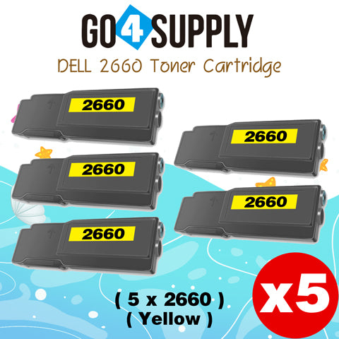 Compatible Dell 2660 Yellow 593-BBBR 2K1VC Toner Cartridge Replacement for C2660dn C2665dnf Printer