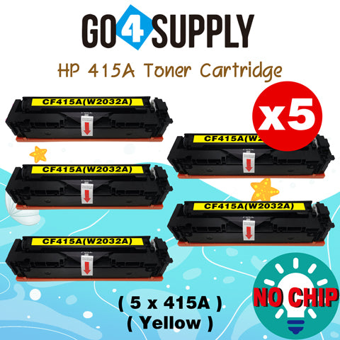 Compatible HP Yellow W2032A CF415A (NO CHIP) Toner Cartridge Used for Color LaserJet Pro M454dn/M454dw; MFP M479dw/M479fdn/M479fdw/M454nw; Enterprise M455dn/MFP M480f; Color LaserJet Managed E45028