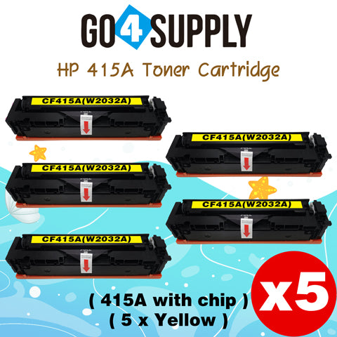 Compatible HP Yellow W2032A CF415A (WITH CHIP) Toner Cartridge Used for Color LaserJet Pro M454dn/M454dw; MFP M479dw/M479fdn/M479fdw/M454nw; Enterprise M455dn/MFP M480f; Color LaserJet Managed E45028
