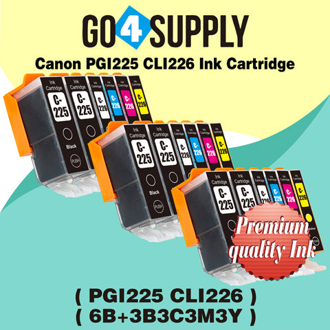 Compatible NO Included Grey Combo Canon 225/226 PGI225xl CLI226xl PGI-225xl CLI-226xl Ink Cartridge Used for Canon PIXMA MG5720/MG5721 Black Silver/MG5722 White Silver/MG6820/MG6821 Black Silver/MG6822/MG7720; PIXMA TS5020/6020/8020/9020 Printers