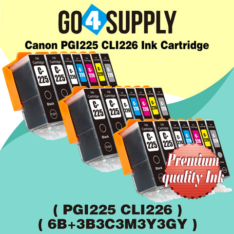 Compatible Included Grey Combo Canon 225/226 PGI225xl CLI226xl PGI-225xl CLI-226xl Ink Cartridge Used for Canon PIXMA MG7720, PIXMA TS8020/9020 Printers